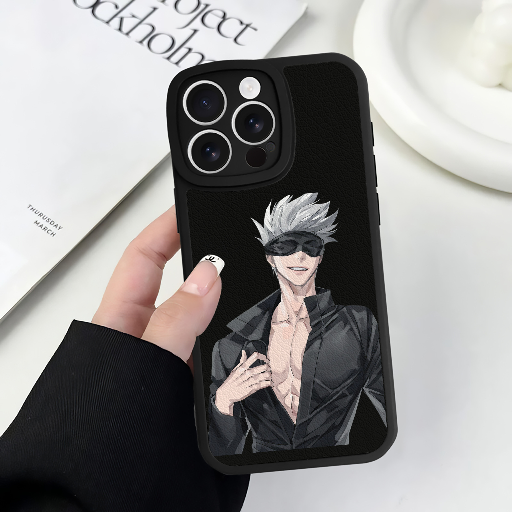 （画像用） 呪術廻戦 Jujutsu Kaisen 【iPhone 16シリーズ対応】シリコンスマホケース（レザー調） 材質：シリコン